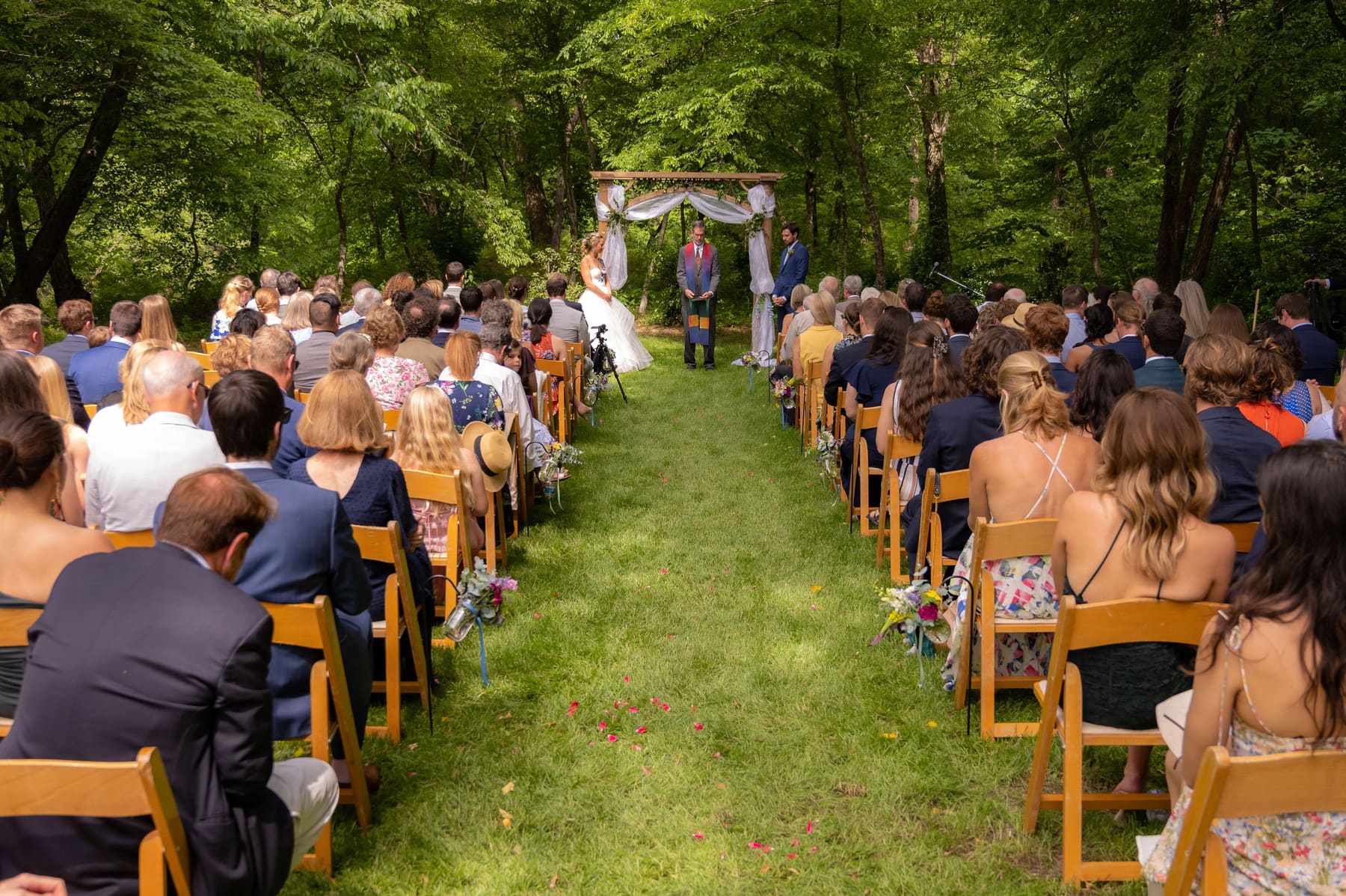 Aisle view of the ceremony