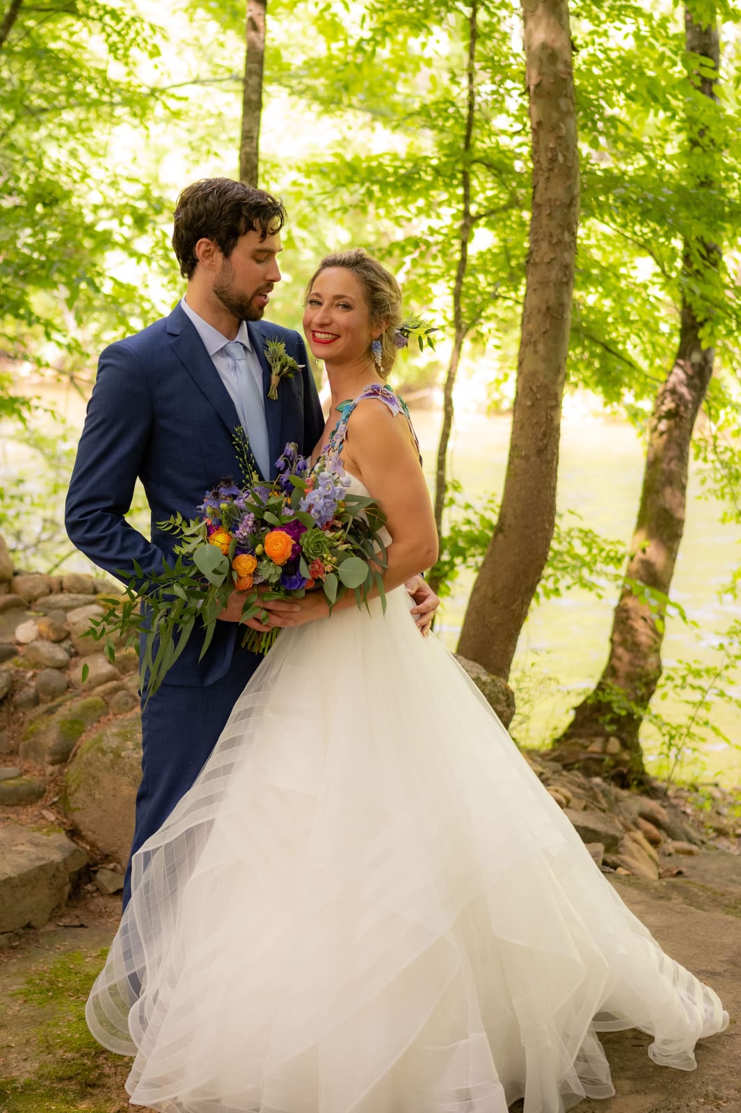 Floral back detail on the wedding dress