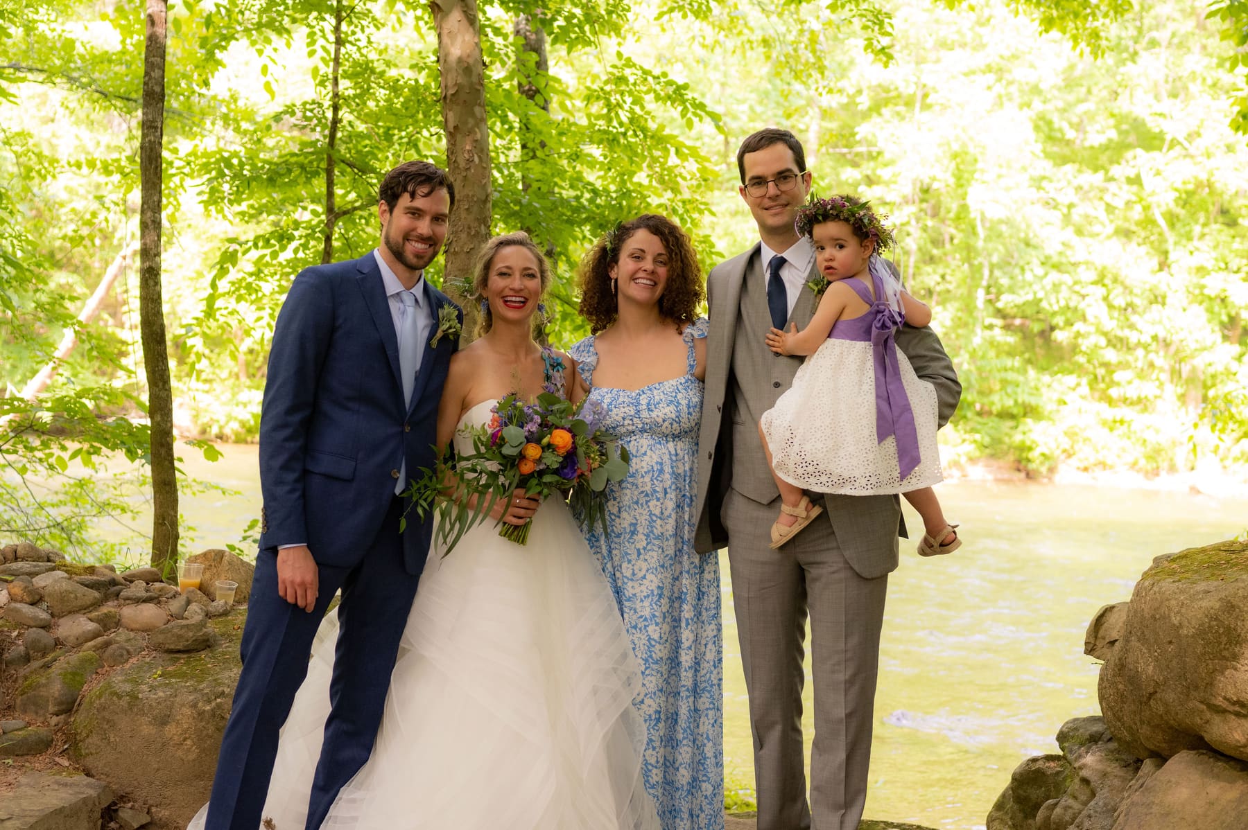 Family portrait in the woods