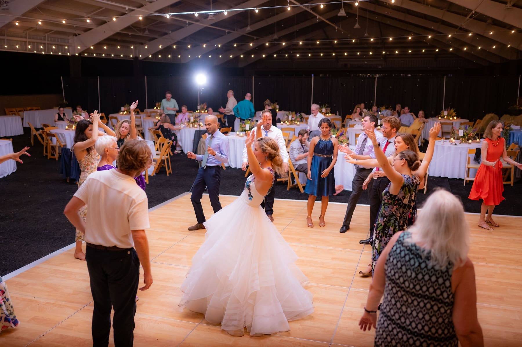 Wide dance floor celebration