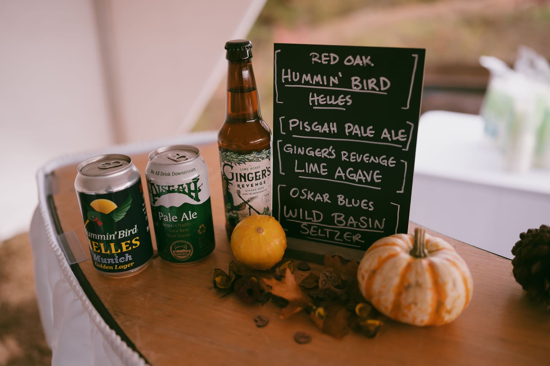 Reception drink and pumpkin details