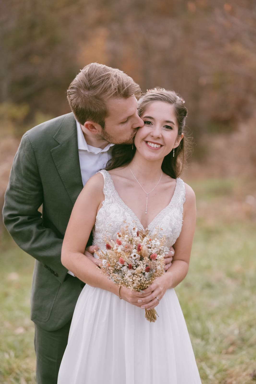 Quiet portrait under fall trees
