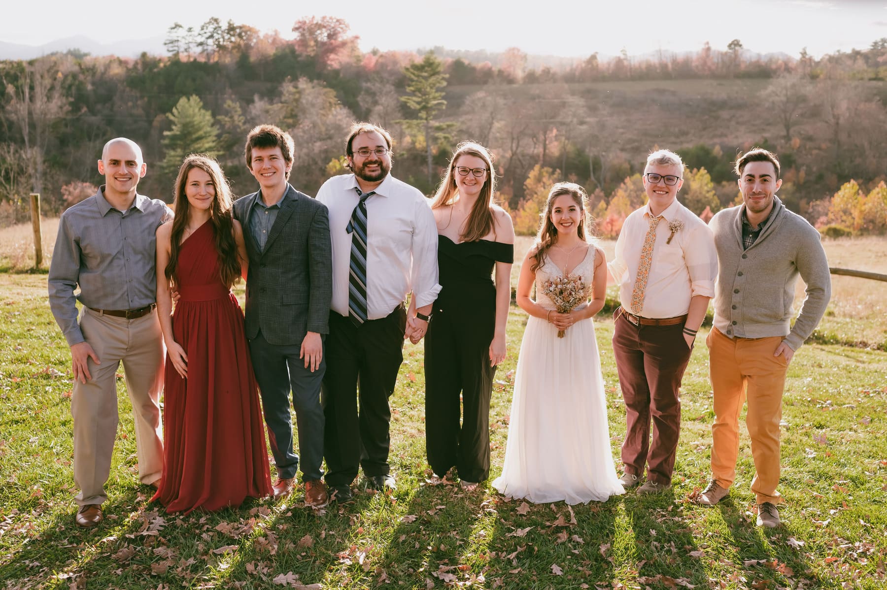 Family group smiling together