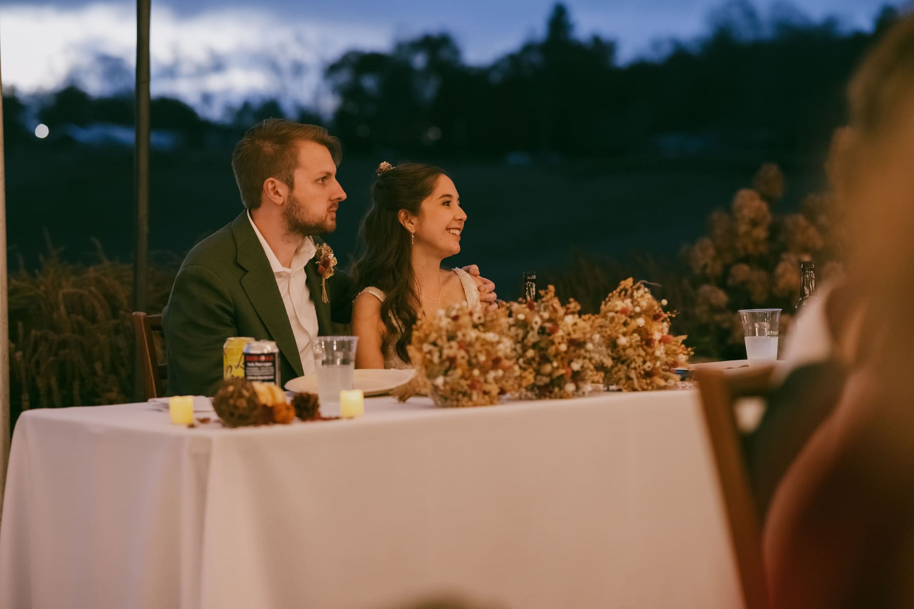 Robin and Jacob at the head table