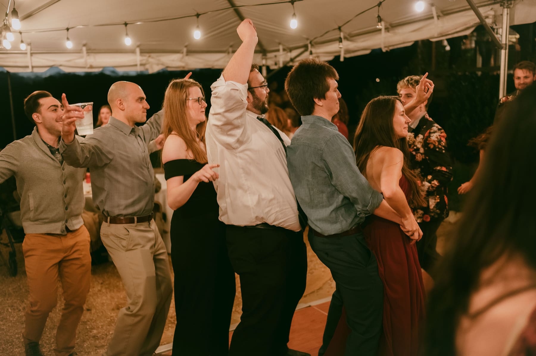 Crowded dance floor at night