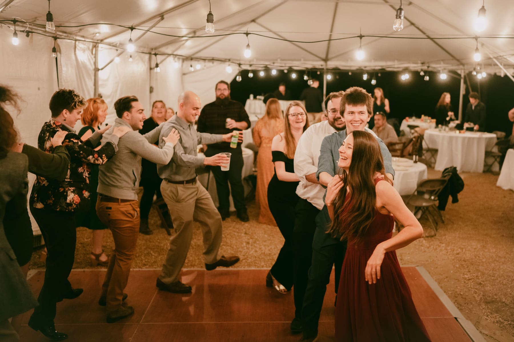Guests dancing together