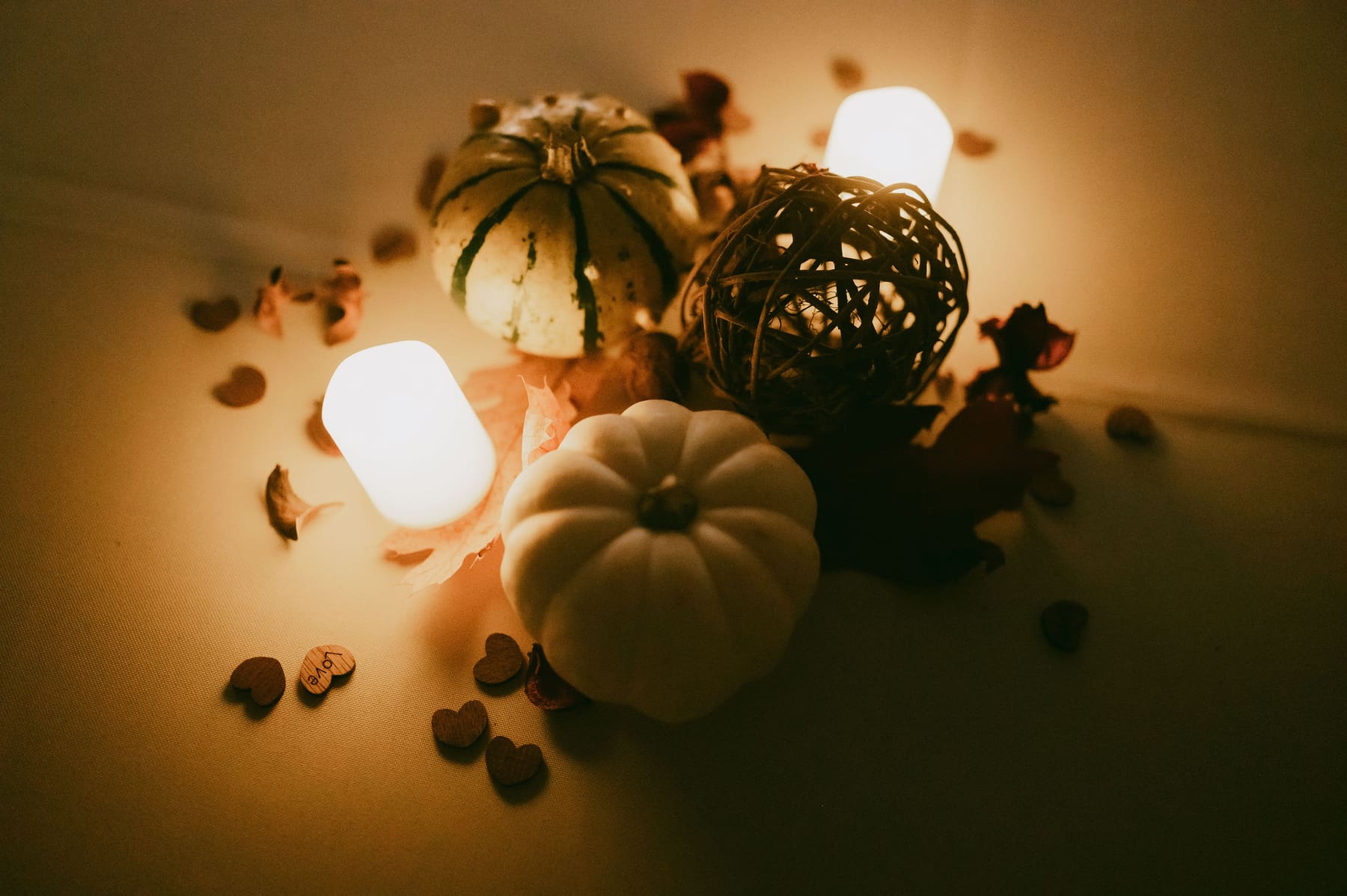 Autumn pumpkin detail at the reception